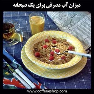میزان آب مصرفی برای یک صبحانه